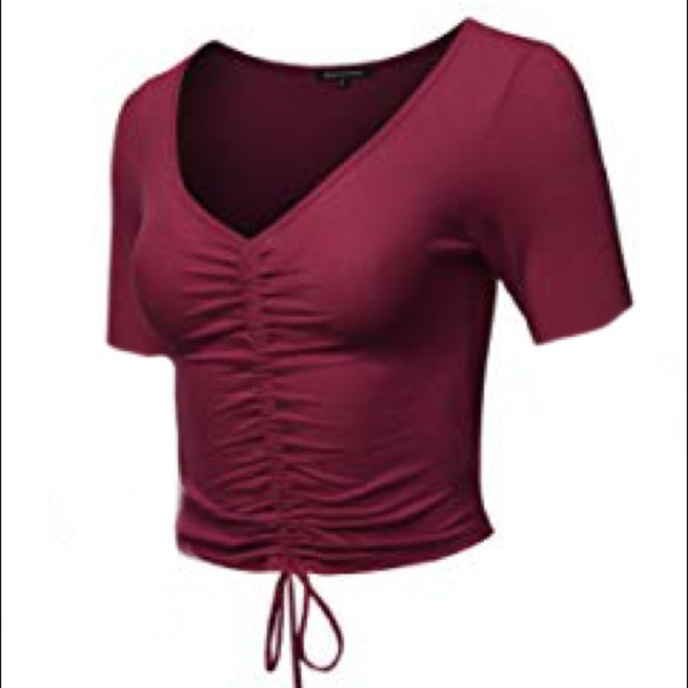 BNWT Burgundy Ruched Top
